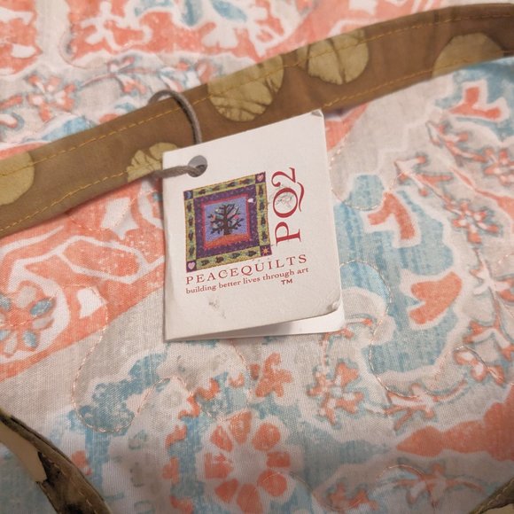 Peace Quilts Shoulder Tote Bag Tropical Fish and Floral Pattern - Picture 7 of 9